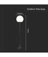 Schwarze Gartenlampe - 97cm, IP44 Außenbereich, Mattschwarz, E27-Fassung, ohne Leuchtmittel
