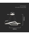 60x60cm 48W LED Pendelleuchte, dimmbar - 5150lm, Weiß, Aluminium, IP20 Innenbereich