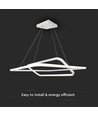 60x60cm 48W LED Pendelleuchte, dimmbar - 5150lm, Weiß, Aluminium, IP20 Innenbereich
