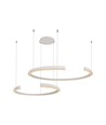 48W LED-Designer-Pendelleuchte - Weiß, Triac dimmbar, 5150lm, zwei Halbmonde, 110x80cm