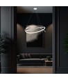 48W LED-Pendelleuchte, weißes Ring-Design - Dimmbar, 5150lm, IP20, höhenverstellbar 80-120cm