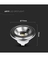 GU10 12W dimmbar AR111 LED Leuchtmittel - RA90, 4000K, 40 Grad, 1031lm