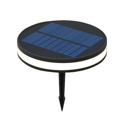2W Solar LED Spot mit Erdspieß - IP54, 3000K, schwarz, 1.8W Solarpanel, inkl. Batterie
