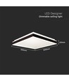 48W LED Designer Deckenleuchte, dimmbar - 4000K, IP44, schwarz, quadratisch