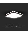 48W LED Designer Deckenleuchte, dimmbar - 4000K, IP44, schwarz, quadratisch