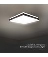48W LED Designer Deckenleuchte, dimmbar - 4000K, IP44, schwarz, quadratisch