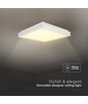 48W dimmbare LED Designer Deckenleuchte - Quadratisch, weiß, IP44, 420x420mm, 4000K