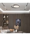 38W LED Designer Deckenleuchte - Schwarz, Doppelrund, Ø45cm, 4000K, 4050lm, IP20