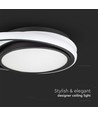 38W LED Designer Deckenleuchte - Schwarz, Doppelrund, Ø45cm, 4000K, 4050lm, IP20