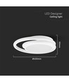 38W LED Designer Deckenleuchte, weiß - Doppelring, Ø45cm, 4050lm, 4000K, IP20