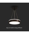 12W Designer Pendelleuchte - Ø24cm, 1280lm, schwarz, 4000K, IP20 Innenbereich