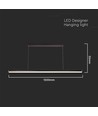 23W LED Designer Pendelleuchte / Kronleuchter - 2130lm, schwarz, rechteckig, 123x110cm, 4000K, IP20