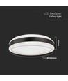 18W LED Designer Deckenleuchte - Schwarz, Ø35cm, 4000K, 1280lm, IP20
