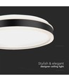 24W LED Designer Deckenleuchte - Ø45cm, 2500lm, schwarz, rund, 4000K, IP20