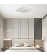 24W LED Designer Deckenleuchte, quadratisch - 400x400mm, 2450lm, weißer Rand, 4000K, IP20 Innenbereich