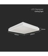 24W LED Designer Deckenleuchte, quadratisch - 400x400mm, 2450lm, weißer Rand, 4000K, IP20 Innenbereich
