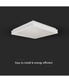 24W LED Designer Deckenleuchte, quadratisch - 400x400mm, 2450lm, weißer Rand, 4000K, IP20 Innenbereich