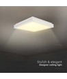 24W LED Designer Deckenleuchte, quadratisch - 400x400mm, 2450lm, weißer Rand, 4000K, IP20 Innenbereich