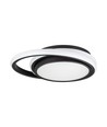 24W LED Designer Deckenleuchte - Ø31cm, 4000K, schwarz, Doppelkreis-Design, IP20
