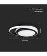 24W LED Designer Deckenleuchte - Ø31cm, 4000K, schwarz, Doppelkreis-Design, IP20