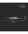 12W LED Designer Deckenleuchte - 105lm/W, 94,5cm, schwarzes Finish, warmweiß, 3000K