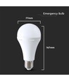 E27 12W LED Leuchtmittel mit Notlicht - A80, 4000K, 3,5-4,5 Stunden Akkulaufzeit, wiederaufladbar