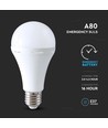E27 12W LED Leuchtmittel mit Notlicht - A80, 4000K, 3,5-4,5 Stunden Akkulaufzeit, wiederaufladbar