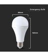 E27 15W LED Notlicht-Leuchtmittel mit Akku - A90, 4000K, 3,5-4,5 Stunden Akkulaufzeit, als Taschenlampe nutzbar