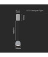 LED Hängeleuchte Ø100 3000K Hellgrau, Gehäuse