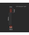 8,5W LED Designer Pendelleuchte - Ø100mm, braun, 3000K, 850lm, IP20
