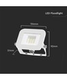 10W LED Flutlichtstrahler, weiß - Samsung LED chip, IP65, ultra-flaches Design, 3000K, Außenbereich