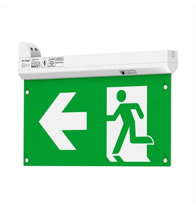 Notbeleuchtung 4in1 Aufhängung - EXIT Schild, Selbsttest-Taste, Wand-/Decken-/Drahtaufhängung, 6000K