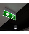 Notbeleuchtung 4in1 Aufhängung - EXIT Schild, Selbsttest-Taste, Wand-/Decken-/Drahtaufhängung, 6000K