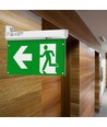 Notbeleuchtung 4in1 Aufhängung - EXIT Schild, Selbsttest-Taste, Wand-/Decken-/Drahtaufhängung, 6000K