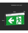 Notbeleuchtung 4in1 Aufhängung - EXIT Schild, Selbsttest-Taste, Wand-/Decken-/Drahtaufhängung, 6000K