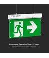 Notbeleuchtung 4in1 Aufhängung - EXIT Schild, Selbsttest-Taste, Wand-/Decken-/Drahtaufhängung, 6000K