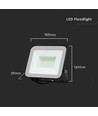 50W LED Flutlicht mit Samsung Chip - 100lm/W, IP65, graues Gehäuse, 6500K, Außenbereich