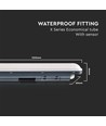 120cm 36W wasserdichte komplette LED Wannenleuchte mit Sensor - 120lm/W, IP65, 6500K, kaltweiß