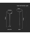 2W LED Solar Gartenstrahler mit Erdspieß - IP65, 3-in-1 CCT, schwarz, Bewegungsmelder, Aluminiumfuß