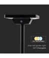 2W LED Solar Gartenstrahler mit Erdspieß - IP65, 3-in-1 CCT, schwarz, Bewegungsmelder, Aluminiumfuß