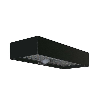 6W LED Solar Wandleuchte mit Sensor - 900lm, IP65, schwarz, 4000K, inkl. Batterie