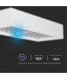 6W LED Solar-Wandleuchte mit Sensor - 900lm, IP65, weiß, 4000K, inkl. Akku