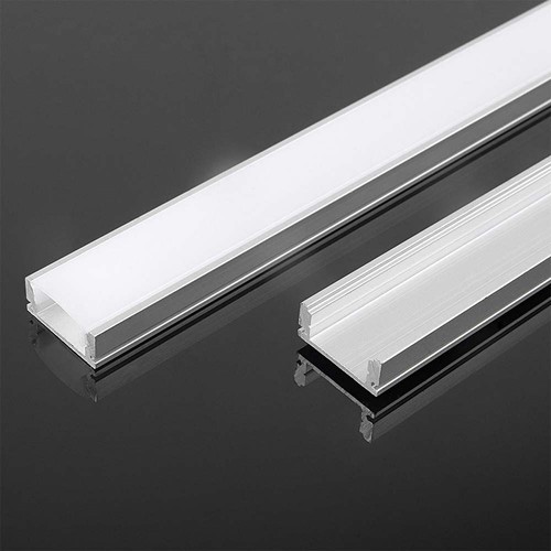 2m Alu Profil für LED Strips, silber - Inkl. Diffusor, 2000x17,4x7mm, IP20, für Oberflächenmontage