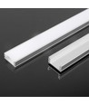 2m Alu Profil für LED Strips, silber - Inkl. Diffusor, 2000x17,4x7mm, IP20, für Oberflächenmontage