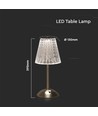 2,4W wiederaufladbare LED Tischleuchte - Touch dimmbar, 3-in-1 CCT, USB-C, Nickel Sand
