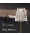 2,4W wiederaufladbare LED Tischleuchte - Touch dimmbar, 3-in-1 CCT, USB-C, Nickel Sand