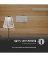 2,4W wiederaufladbare LED Tischleuchte - Touch dimmbar, 3-in-1 CCT, USB-C, Nickel Sand
