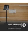1,5W wiederaufladbare LED Tischleuchte, schwarz - 150lm, 3-in-1 CCT, touch dimmbar, 5V, inkl. Batterie