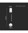 5W LED Pendelleuchte, weiß - Glockenförmig, 500lm, 3000K, 60 Grad, IP20