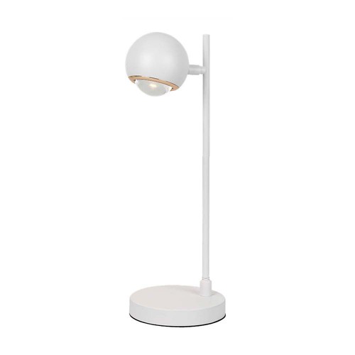 5-6W Retro Metall LED Tischleuchte - Weiß, 3000K, 500lm, 45cm Höhe, inkl. Leuchtmittel
